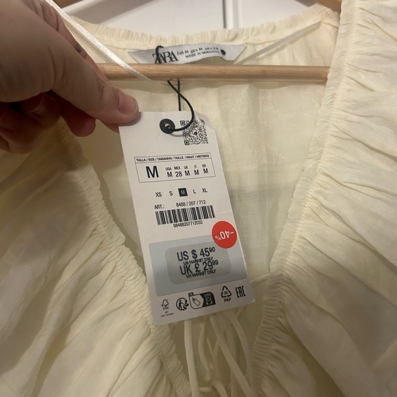 Zara lace neck blouse size m NWT - Picture 4 of 8